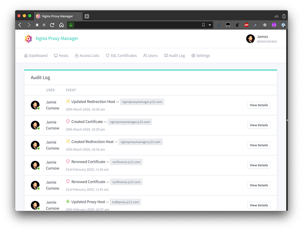 /ThatGuyJack/nginx-proxy-manager/raw/commit/7ca3a9e7a6d7ad65fb669adc764acbcadd11cb36/docs/.vuepress/public/screenshots/audit-log.png